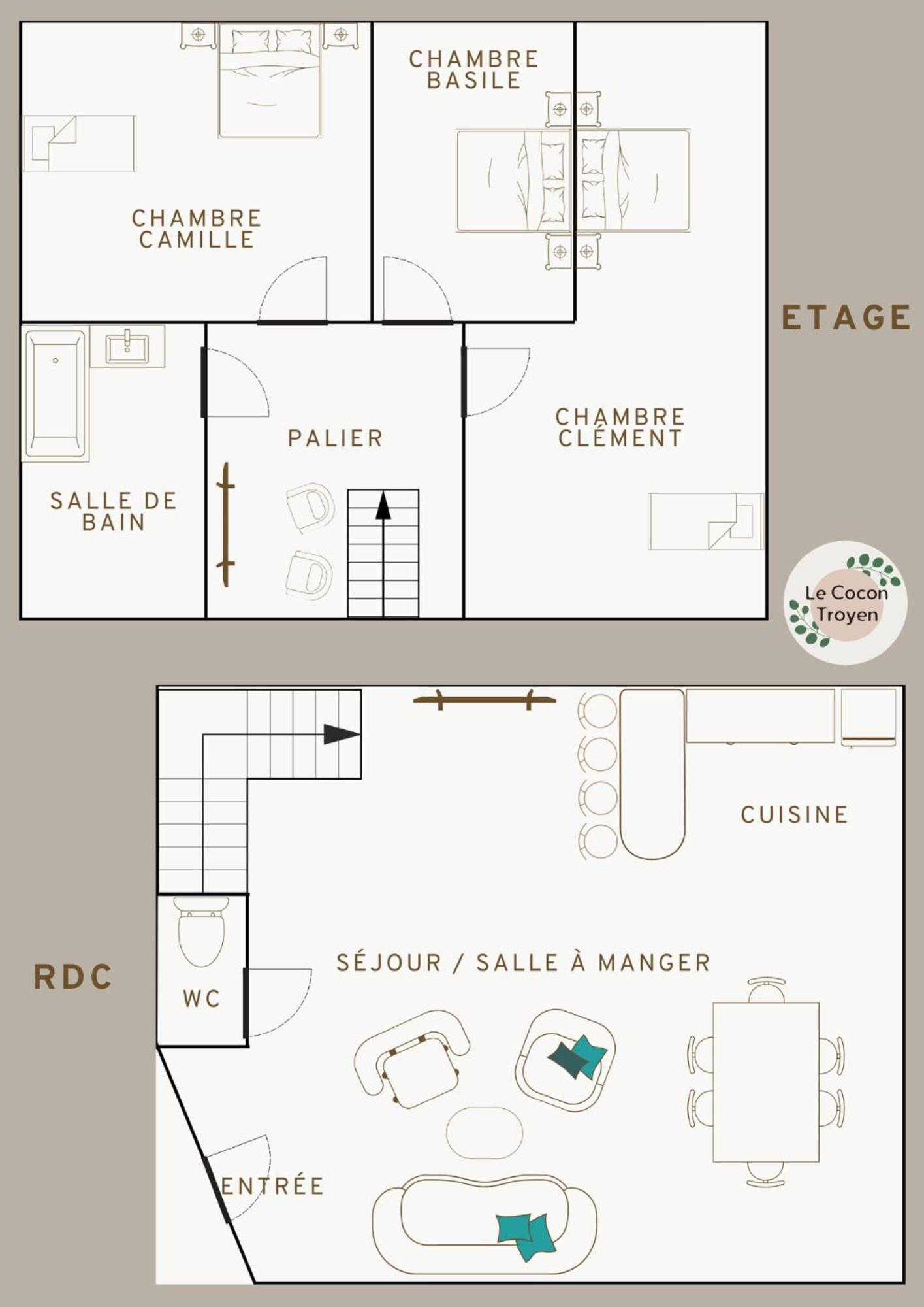 Le Cocon Troyen - 6-8P - 2 Parking Gratuits Apartment Troyes Exterior foto